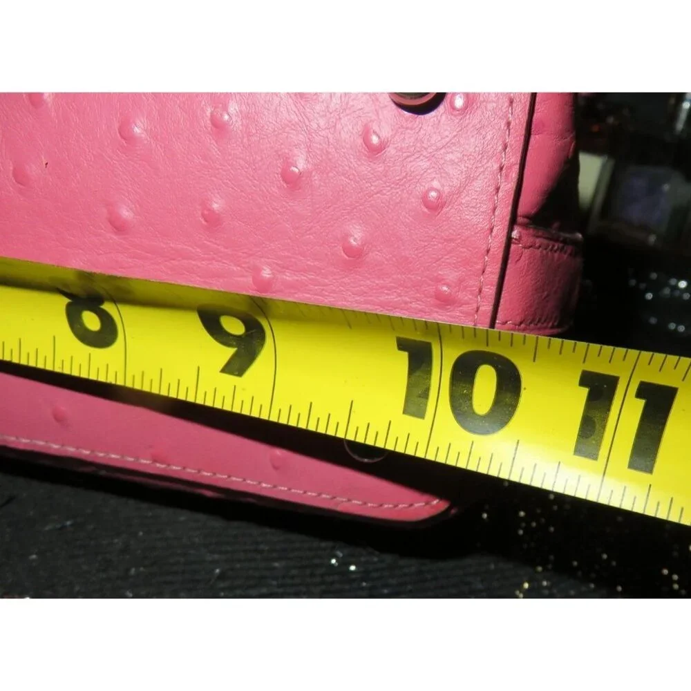 Coach Mini Dome Sierra Ostrich Embossed Leather Top Handle Satchel F66932 Adorab - Picture 8 of 11